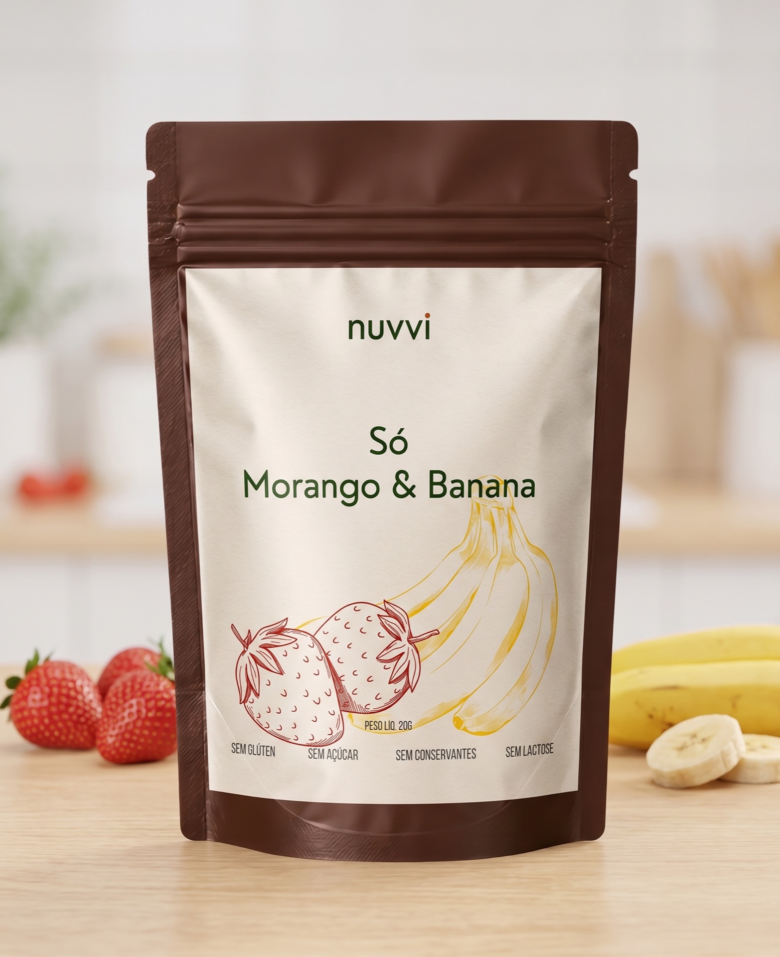 Embalagem Nuvvi Só Morango & Banana